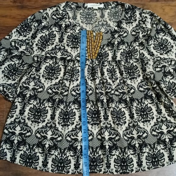 Painted threads paisley print boho blouse medium - Picture 5 of 10